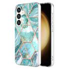 For Samsung Galaxy S24 5G Electroplating Splicing Marble TPU Phone Case(Blue) - 1