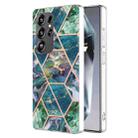 For Samsung Galaxy S25 Ultra 5G Electroplating Splicing Marble TPU Phone Case(Blue Green) - 1