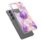 For Samsung Galaxy S25 Ultra 5G Electroplating Splicing Marble TPU Phone Case(Light Purple) - 2