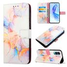 For Honor 90 Lite PT003 Marble Pattern Flip Leather Phone Case(LS004) - 1