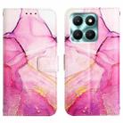 For Honor X6a PT003 Marble Pattern Flip Leather Phone Case(Pink Purple Gold) - 2