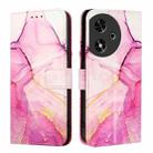 For Honor Play 50 PT003 Marble Pattern Flip Leather Phone Case(Pink Purple Gold) - 2