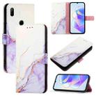 For Honor 9X 4G Global / Huawei Enjoy 10 Plus PT003 Marble Pattern Flip Leather Phone Case(White Purple) - 1