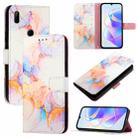 For Honor 9X 4G Global / Huawei Enjoy 10 Plus PT003 Marble Pattern Flip Leather Phone Case(Marble White) - 1