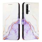 For Honor 20 / 20 Pro / 20S PT003 Marble Pattern Flip Leather Phone Case(White Purple) - 2