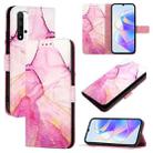 For Honor 20 / 20 Pro / 20S PT003 Marble Pattern Flip Leather Phone Case(Pink Purple Gold) - 1