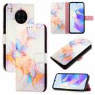 For Honor 50 Lite / Huawei nova 8i PT003 Marble Pattern Flip Leather Phone Case(Marble White) - 1