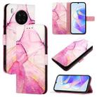 For Honor 50 Lite / Huawei nova 8i PT003 Marble Pattern Flip Leather Phone Case(Pink Purple Gold) - 1