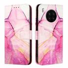 For Honor 50 Lite / Huawei nova 8i PT003 Marble Pattern Flip Leather Phone Case(Pink Purple Gold) - 2