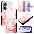 For Honor 50 Pro / Huawei nova 9 Pro PT003 Marble Pattern Flip Leather Phone Case(Rose Gold) - 1