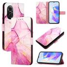 For Honor 50 SE / Huawei nova 9 SE PT003 Marble Pattern Flip Leather Phone Case(Pink Purple Gold) - 1