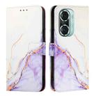 For Honor 60 Pro PT003 Marble Pattern Flip Leather Phone Case(White Purple) - 2