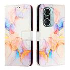 For Honor 60 Pro PT003 Marble Pattern Flip Leather Phone Case(Marble White) - 2