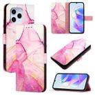 For Honor 60 SE PT003 Marble Pattern Flip Leather Phone Case(Pink Purple Gold) - 1