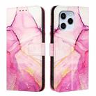 For Honor 60 SE PT003 Marble Pattern Flip Leather Phone Case(Pink Purple Gold) - 2