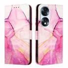 For Honor 70 PT003 Marble Pattern Flip Leather Phone Case(Pink Purple Gold) - 2