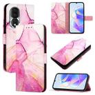 For Honor 80 PT003 Marble Pattern Flip Leather Phone Case(Pink Purple Gold) - 1