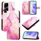For Honor 80 GT PT003 Marble Pattern Flip Leather Phone Case(Pink Purple Gold) - 1