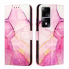 For Honor 80 GT PT003 Marble Pattern Flip Leather Phone Case(Pink Purple Gold) - 2