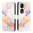 For Honor 90 Pro PT003 Marble Pattern Flip Leather Phone Case(Marble White) - 2