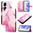 For Honor 90 Pro PT003 Marble Pattern Flip Leather Phone Case(Pink Purple Gold) - 1