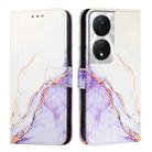 For Honor 90 Smart / X7b / Play 50 Plus PT003 Marble Pattern Flip Leather Phone Case(White Purple) - 2