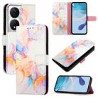 For Honor 90 Smart / X7b / Play 50 Plus PT003 Marble Pattern Flip Leather Phone Case(Marble White) - 1