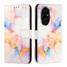 For Honor 200 PT003 Marble Pattern Flip Leather Phone Case(Marble White) - 2