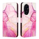 For Honor 200 PT003 Marble Pattern Flip Leather Phone Case(Pink Purple Gold) - 2