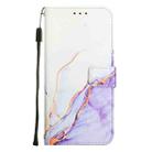 For Honor 200 Lite Global PT003 Marble Pattern Flip Leather Phone Case(White Purple) - 3