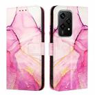 For Honor 200 Lite Global PT003 Marble Pattern Flip Leather Phone Case(Pink Purple Gold) - 2