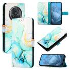 For Honor Magic5 Pro PT003 Marble Pattern Flip Leather Phone Case(Green) - 1