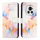 For Honor Magic6 PT003 Marble Pattern Flip Leather Phone Case(Marble White) - 2