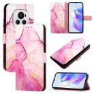 For Honor Magic6 PT003 Marble Pattern Flip Leather Phone Case(Pink Purple Gold) - 1