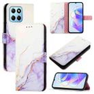 For Honor X8 5G / X6 4G / 70 Lite / X6s / X8a PT003 Marble Pattern Flip Leather Phone Case(White Purple) - 1