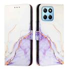 For Honor X8 5G / X6 4G / 70 Lite / X6s / X8a PT003 Marble Pattern Flip Leather Phone Case(White Purple) - 2