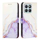 For Honor X8b PT003 Marble Pattern Flip Leather Phone Case(White Purple) - 2