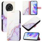 For Honor X30 5G / X9 4G / X9 5G PT003 Marble Pattern Flip Leather Phone Case(White Purple) - 1