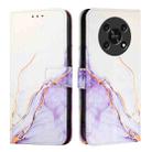 For Honor X30 5G / X9 4G / X9 5G PT003 Marble Pattern Flip Leather Phone Case(White Purple) - 2