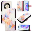 For Honor X9b / Magic6 Lite 5G PT003 Marble Pattern Flip Leather Phone Case(Marble White) - 1