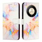 For Honor X9b / Magic6 Lite 5G PT003 Marble Pattern Flip Leather Phone Case(Marble White) - 2