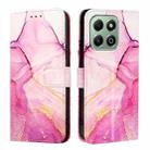 For Honor X6b PT003 Marble Pattern Flip Leather Phone Case(Pink Purple Gold) - 3