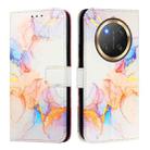 For Honor X9c 5G PT003 Marble Pattern Flip Leather Phone Case(Marble White) - 2