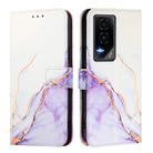 For Honor GT PT003 Marble Pattern Flip Leather Phone Case(White Purple) - 3