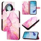 For Honor X9c Smart 5G PT003 Marble Pattern Flip Leather Phone Case(Pink Purple Gold) - 1