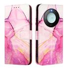 For Honor X9c Smart 5G PT003 Marble Pattern Flip Leather Phone Case(Pink Purple Gold) - 3