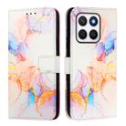For Honor X8c 4G PT003 Marble Pattern Flip Leather Phone Case(Marble White) - 2