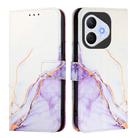 For Honor 400 Lite PT003 Marble Pattern Flip Leather Phone Case(White Purple) - 2