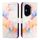 For Honor 400 PT003 Marble Pattern Flip Leather Phone Case(Marble White) - 3
