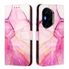 For Honor 400 PT003 Marble Pattern Flip Leather Phone Case(Pink Purple Gold) - 3